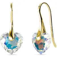 MYC Paris Kristalline Herz Ohrringe - Gold und glänzendes Weiß