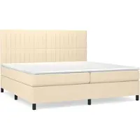 vidaXL Boxspringbett mit Matratze Creme 200x200 cm Stoff