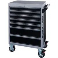 Projahn Werkstattwagen GALAXY, Stahlblech, 7 Schubladen, bis 450 kg, abschließbar, Schwarz/Silbergrau