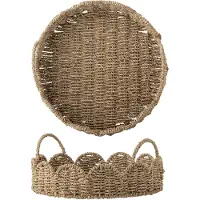 Bloomingville Brea Serviertablett, natur, Ø 35 cm, Seegras - , Brea, Beige, für Esszimmer