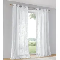 Kutti Heimtextilien Vorhang "Jasmin Vorhang", (1 St.), halbtransparent, leicht und luftig, bestickt
