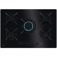 AEG HKB75453NB, Schwarz, Integriert, 75 cm, Gaskochfeld, Glas, 5 Zone(n)