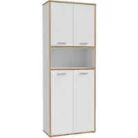 Forte Aktenregal "Keflav", weiß (weiß, artisan eiche), B:84,5cm H:226,4cm T:41,5cm, Holzwerkstoff, Regale, Aktenregal, Breite 84,5 cm