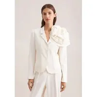 Seidensticker Jackenblazer , Damen, Gr. 36, weiß (sanftes weiß), 99% Viskose, 1% Elasthan, unifarben, Blazer Jackenblazer