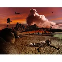 Papermoon Fototapete "Apokalyptische Landschaft", bunt, B:4m L:2,6m, Vlies, Tapeten, Fototapete