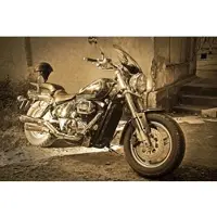 Papermoon Fototapete "Vintage Motorrad.", bunt, B:4,5m L:2,8m, Vlies, Tapeten, Fototapete