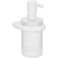 Hewi Serie 480 Seifen-/Desinfektionsmittelspender 480.06.00260DX mit Halter, pulverbeschichtet weiß tiefmatt