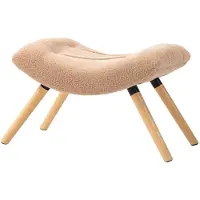 MODFU Fußhocker Polyester Braun 67x45x38 cm, gepolstert mit Buchenholzbeinen