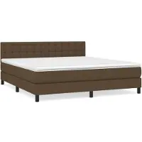 Syfax Boxspringbett mit Matratze Dunkelbraun 180x200 cm Stoff