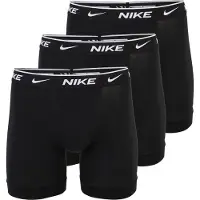 Nike Boxer UNDERWEAR "BOXER BRIEF 3PK", Herren, Gr. XL, 3 Stk., schwarz (schwarz, schwarz, schwarz), Jersey, Obermaterial: 95% Baumwolle, 5% Elasthan, körpernah, Unterhosen Boxer, mit Logo-Elastikbund