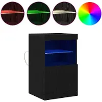 vidaXL LED-Sideboard Schwarz Eichen-Optik 41 x 37 x 67 cm