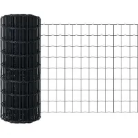 vidaXL Euro-Zaun mit Stacheln 25 x 0,6 m PVC-beschichteter Stahl Grau