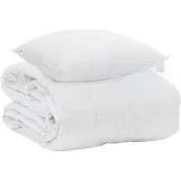 vidaXL Sommerdecke mit Kissen 2 Stk. Weiß Mikrofaser