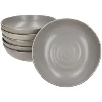 MamboCat CLAY GRAU 6er Set Suppenteller 420ml Steingut grau Bowl tief Salat Pasta