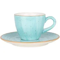 Bonna Aqua - Espressotassen und Untertasse - 80 cc - Porcelain - 6er set