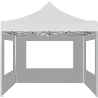 vidaXL "Garten-Pavillon Wasserdicht Design - Profi-Partyzelt/ Festzelt - Faltbar mit Wänden Aluminium 2×2m Weiß NeuMöbel 6331876