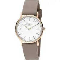 Liebeskind berlin Damen Armbanduhr – Rundes 34 mm Edelstahlgehäuse – Beiges Lederarmband – 5 ATM wasserdicht – Klassisch & elegant – Leicht ablesbares Zifferblatt