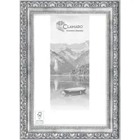 Clamaro Bilderrahmen 'OTTO' Antik Massivholz | Silber Gebürstet | Shabby Chic Vintage Barock | Holzrahmen inkl. Acrylglas, Rückwand, Aufhänger (Querformat & Hochformat), Größe:76.2x50.8