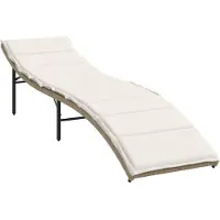 vidaXL "Sonnenliege HOMMIE - Gartenliege - Gartenmöbel - 2 Stk. mit Auflagen Beige Poly Rattan - 55x199x50/68/82/89 cm NeuMöbel 7049497
