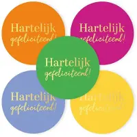 Kassaplan Stickers Hartelijk gefeliciteerd kleurig