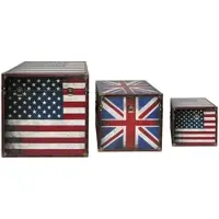 Bhp Boxenset 3-teilig Flaggen USA GB Boxen Aufbewahrung Spannverschluss stapelbar B990096