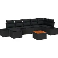 vidaXL Garten-Sofa-Set 8 stk. Schwarz