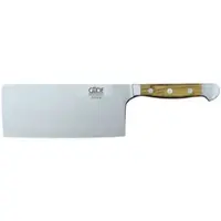 Güde Chinesisches Kochmesser, geschmiedet, 300 g, Serie Alpha, Doppelkropf, Griff Olivenholz