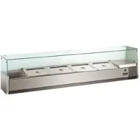GastroHero Kühlaufsatz ECO 8 x GN 1/4 mit Glasaufsatz 1600 mm