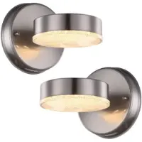Globo Lighting 2er Set Wandleuchte, Edelstahl silber, H 11,5 cm