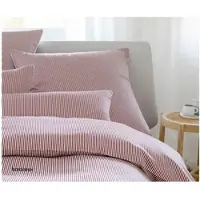 Elegante Bettwäsche Hamburger Streifen - 135x200 cm + 40x80 cm bordeaux
