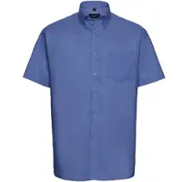 Russell Collection Klassisches Oxford Hemd – Kurzarm, aztec blue, XL