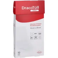No Brand Dracotüll Silik.10x20cm silikonbesch.Wundkont.Aufl 10 St Verband