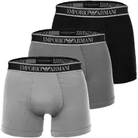 Emporio Armani für Herren. EM000261_AF20669 Set 3 Boxershorts Confot schwarz, grau (XL), Heimtextilien, Baumwolle