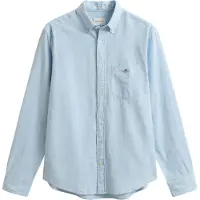 Gant Hemd Herren Reg Cotton Linen Shirt Sky Blue-XXXL