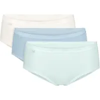 Sloggi Midislip "Basic+ Midi C3P", Damen, Gr. 38, medium grau melange, Single Jersey, Obermaterial: 95% Baumwolle, 5% Elasthan, körpernah, Unterhosen Midislip, perfekter Sitz