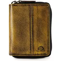 Greenburry Kartenetui Destressed Card Case RFID Dirty Yellow senfgelb