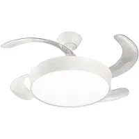 Perenz Deckenventilator mit Licht 7165 B CT Weiß - Ø 106 cm, 4 einziehbare Flügel, 6 Geschwindigkeiten, 30-W-Gleichstrommotor, geräuschlos