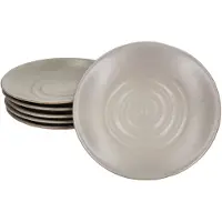 MamboCat CLAY GRAU 6er Set Kuchenteller Ø21,5cm Steingut grau Dessertteller Frühstück