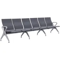 CLP Wartebank Airport-Stil Ermin, Sitzbank Flur mit Lehne, ergonomische Sitzschalen, Wartestühle mit robustem Alu-Gestell, bis 150 kg je Sitz