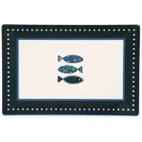 Excelsa Set 6 flache Teller Ocean 30x20 cm aus bunter Keramik