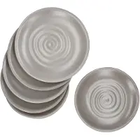 MamboCat CLAY GRAU 6er Set Speiseteller Ø27,5cm Steingut grau Essteller Platte groß
