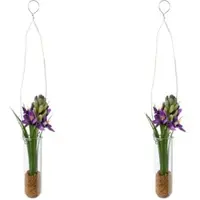 Creativ Green Kunstblume "Hyacinthe in Hängevase", lila, B:4cm H:35cm, Kunststoff, Kunstpflanzen, Kunstblume