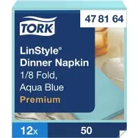 Tork LinStyle Dinnerservietten Minze, 1/8‐Falz, 40 cm × 39 cm, 12 × 50 Serviett...