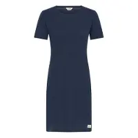 Oxmo Midikleid "Midikleid OXPimatta", Damen, Gr. M, N-Gr, blau (total eclipse), Obermaterial: 57% Baumwolle CO. 43% Polyester PES., Kleider Midikleid