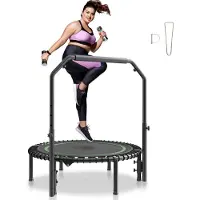 StarTech.com Mini-Fitness-Trampolin - Trainingstrampolin für Erwachsene - 1027 mm Durchmesser - bis 150 kg belastbar - mit Griff - ideal für Home-Workout