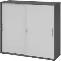 Hammerbacher Schiebetürenschrank 3 OH BS Graphit/Grau