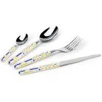 Excelsa Set mit Besteckset 24 stück Maioliche Stahl Bunt