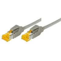 Tecline Patchkabel S/FTP, PiMF, Cat 6a, grau, 10,0 m Für 10 Gigabit/s, halogenfrei, mit Leoni-Kabel und Hiro