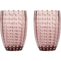 Zafferano Perle Amethyst-Glas - farbiges mundgeblasenes Glas, 32 cl, handgefertigt - Set mit 2 handgefertigten Bechern für Wasser oder Cocktails