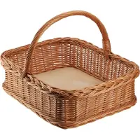 Kadax Weidenkorb, Einkaufskorb, Picknick-Obsttablett, rechteckiges Weidengeflecht, 52 cm